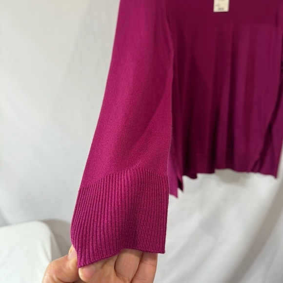 Style & Co Sweater V Neck‎ Lightweight Knit  Magenta Blossom Size Medium NWT - Picture 7 of 9